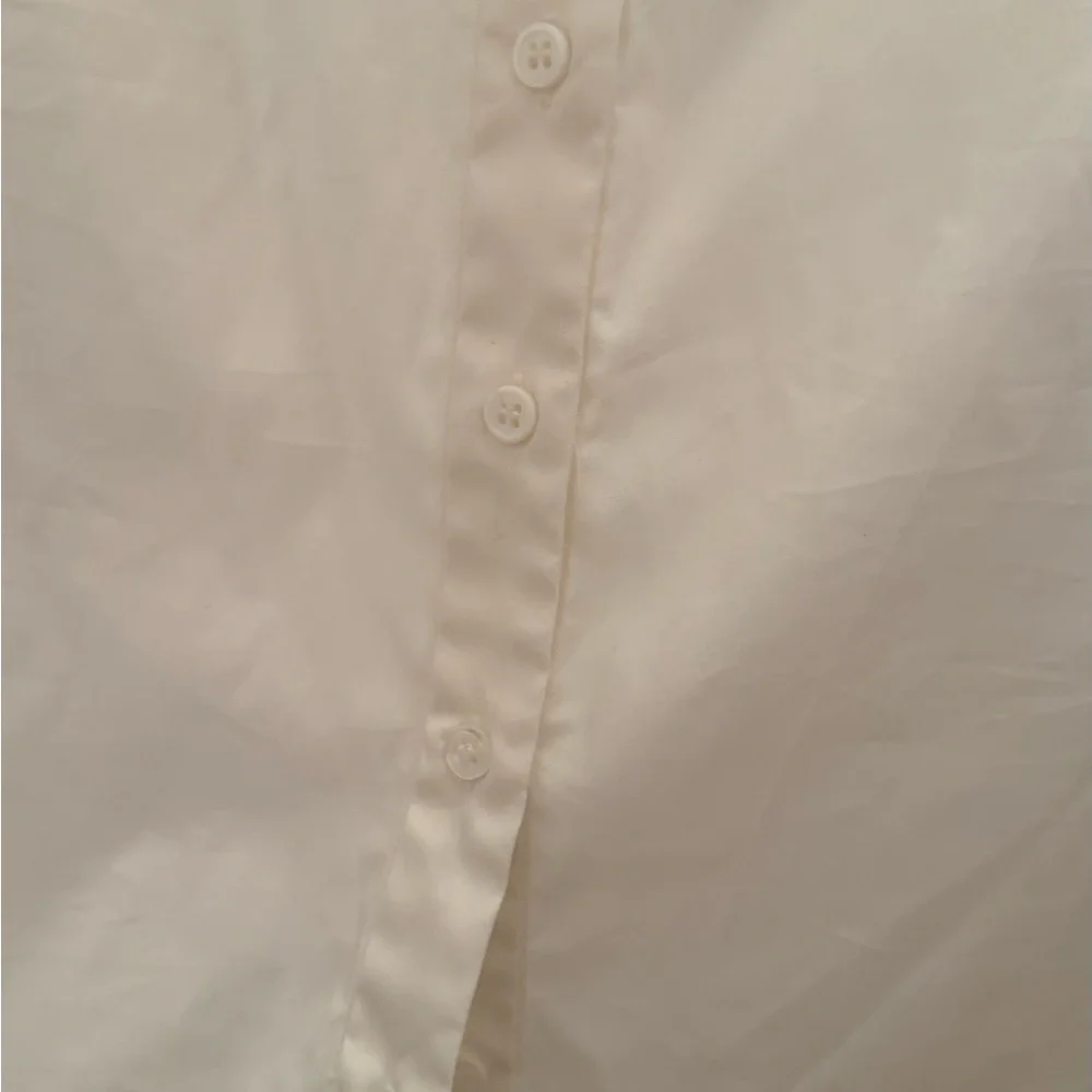 NWT-Zara Puff Belle Sleeve White Button Down - Picture 3 of 6